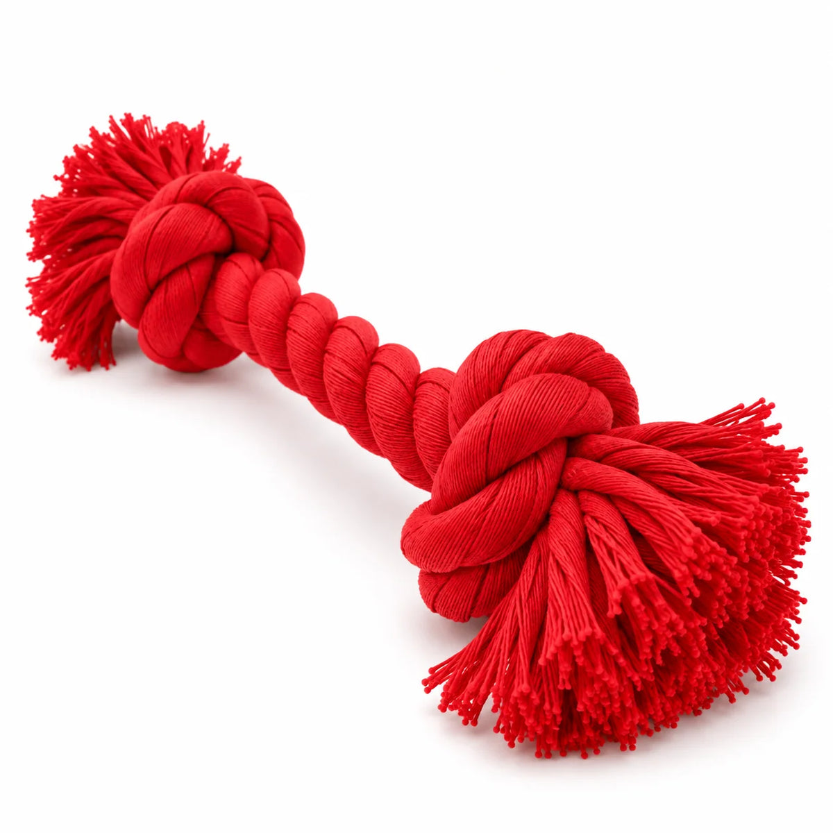 ToyPaws Red Cotton Braided Rope Dog Toy – Tug Toy with Two Knotted Ends, 30.5 cm