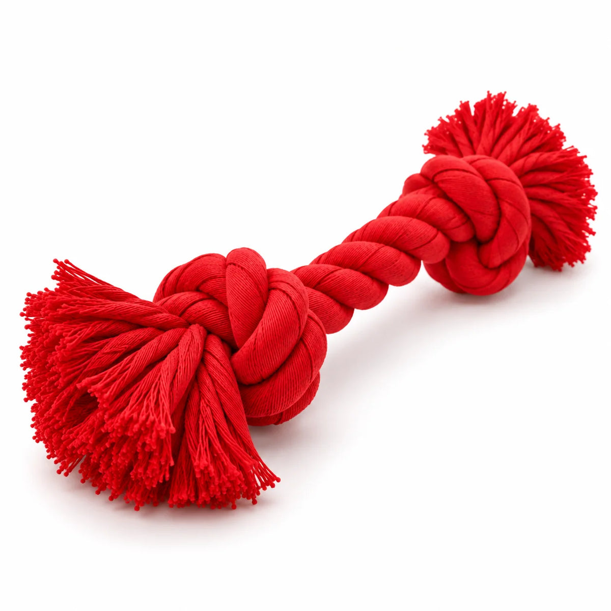 ToyPaws Red Cotton Braided Rope Dog Toy – Tug Toy with Two Knotted Ends, 30.5 cm