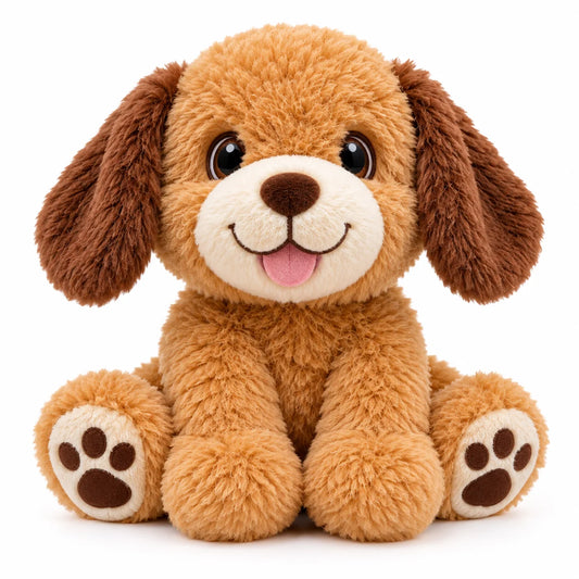 ToyPaws Brown Puppy Plush Toy – Soft Stuffed Dog Animal with Floppy Ears, 25 cm