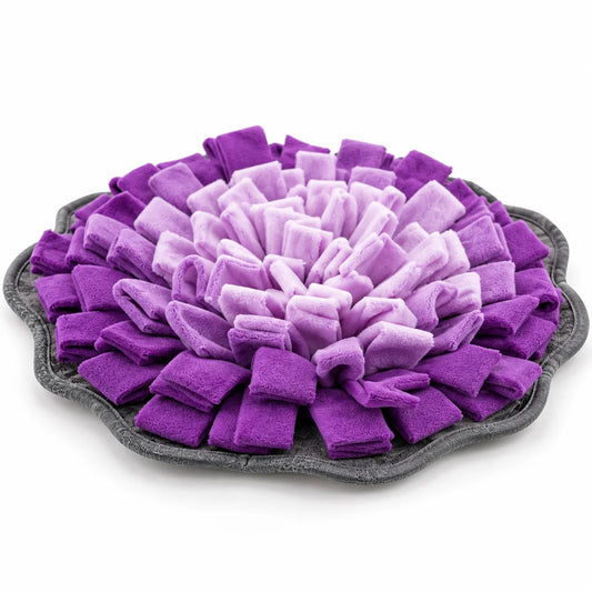 ToyPaws Purple Dog Snuffle Mat – Flower-Shaped Sniffing Mat for Treats and Kibble, 40 cm