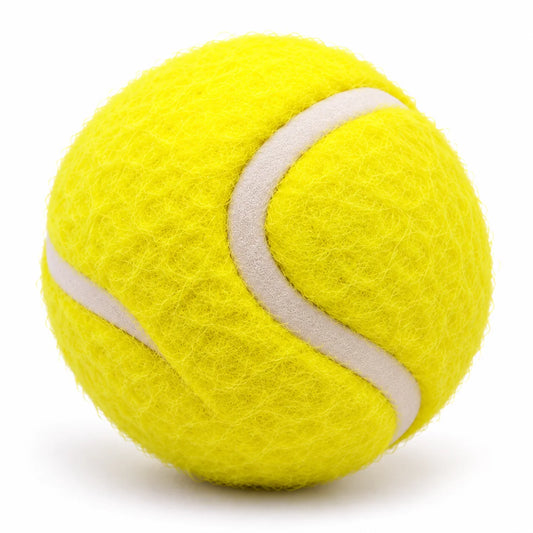 ToyPaws Yellow Felt Tennis Ball Dog Toy – Fetch Ball for Play, 6.5 cm